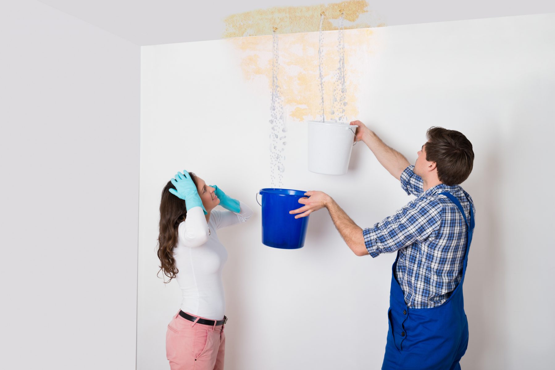 woman collecting water from bucket