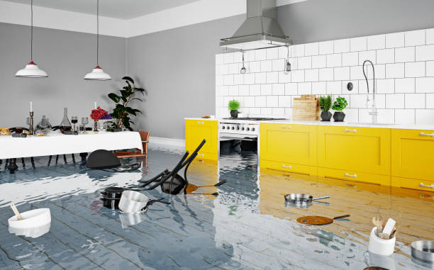 Flooded Kitchen with Water Damage
